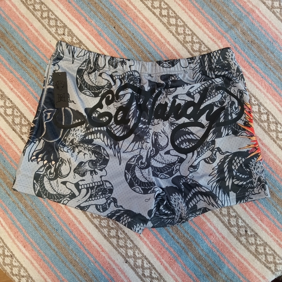Ed Hardy Shorts. NEW XL Skull Panther Men's Mesh Athletic Shorts - Picture 7 of 12